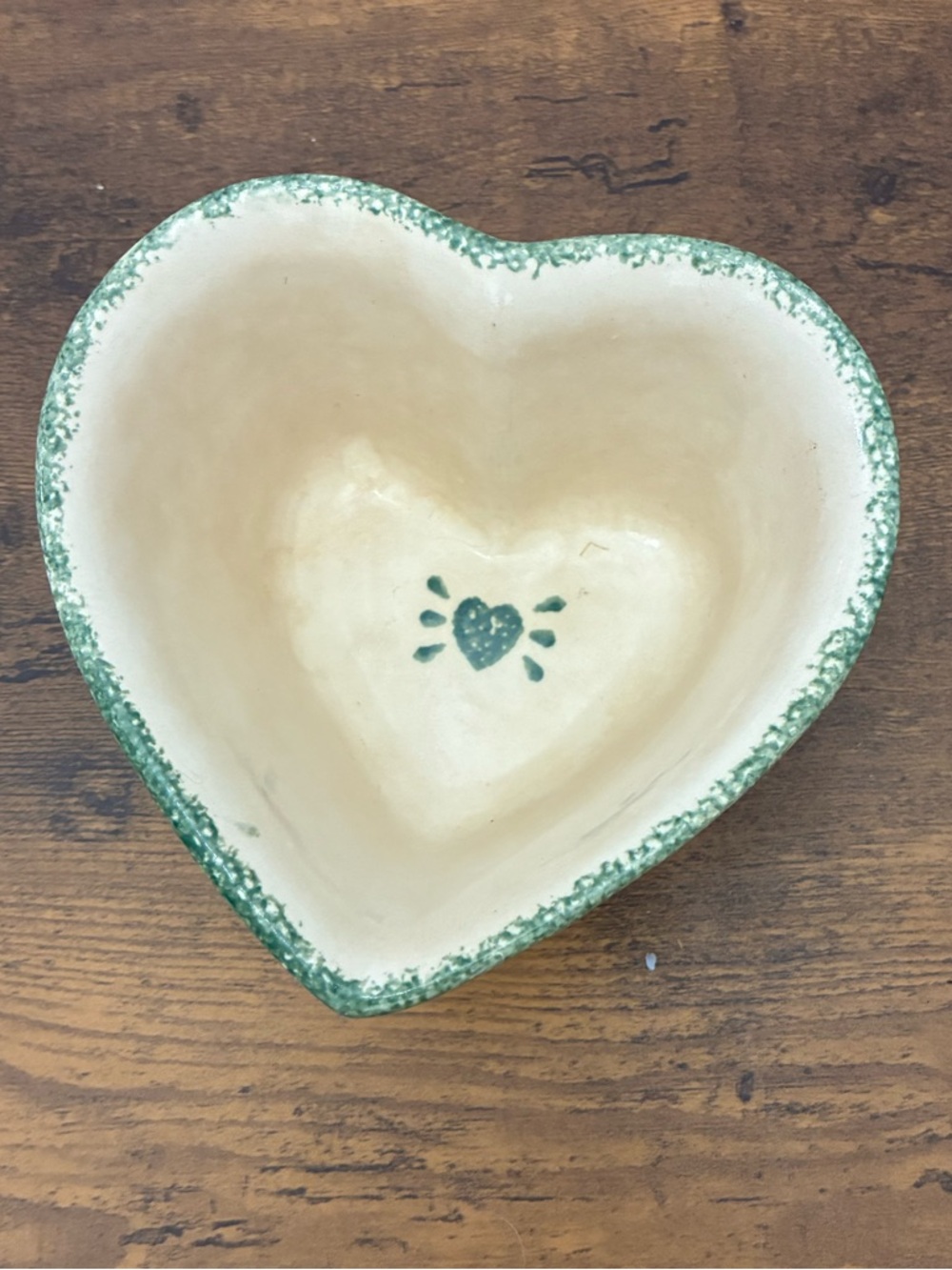 Vintage Pottery Heart Shaped Bowl